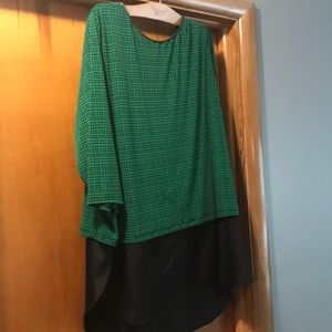 Kelly green and black tunic